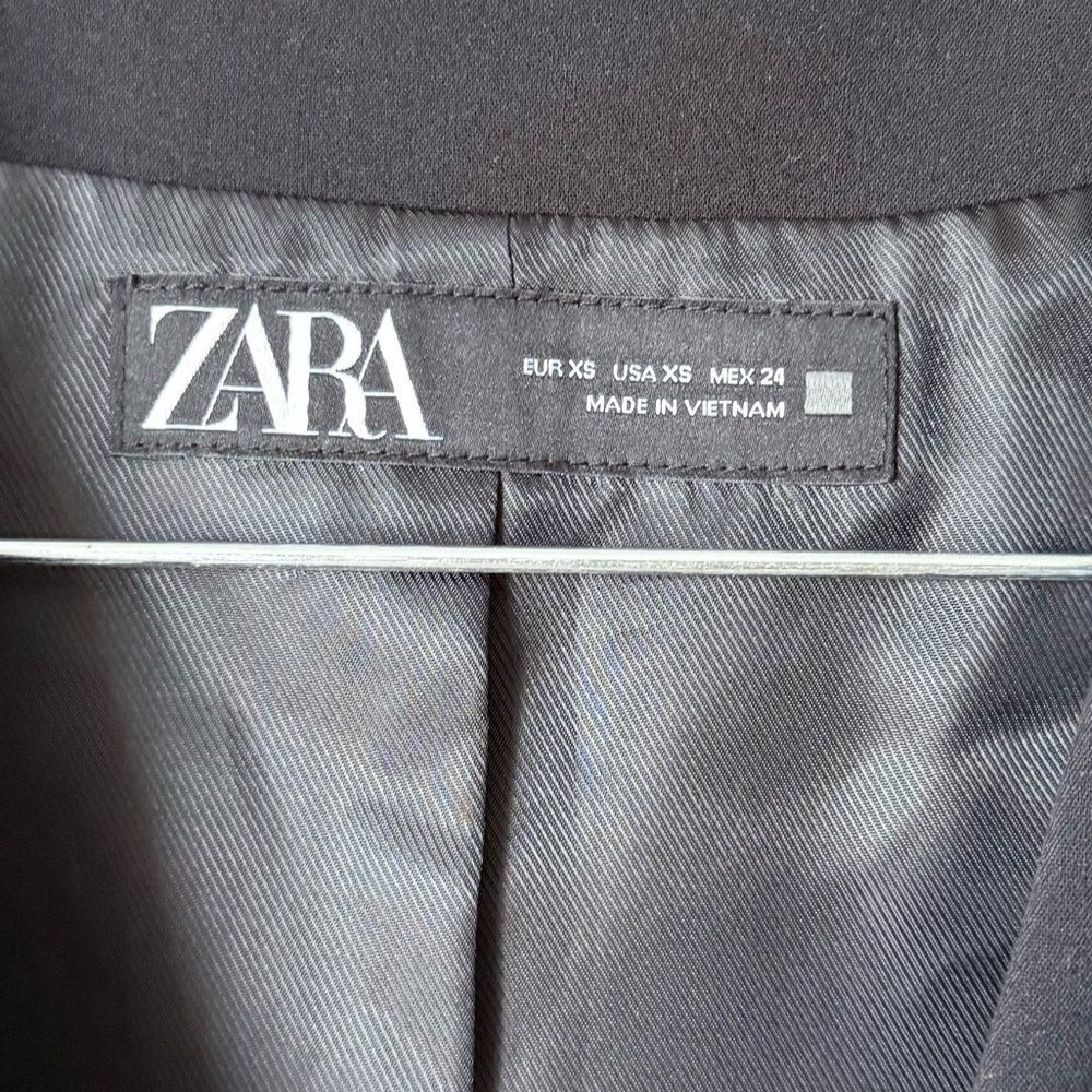 Zara Black Vest Lined Blazer Size XS - Picture 10 of 11